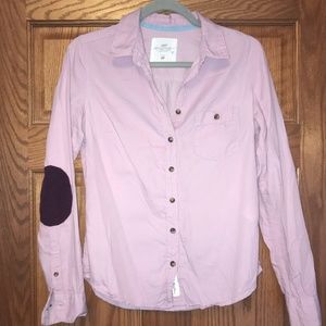 H&M lavender button down with elbow patches